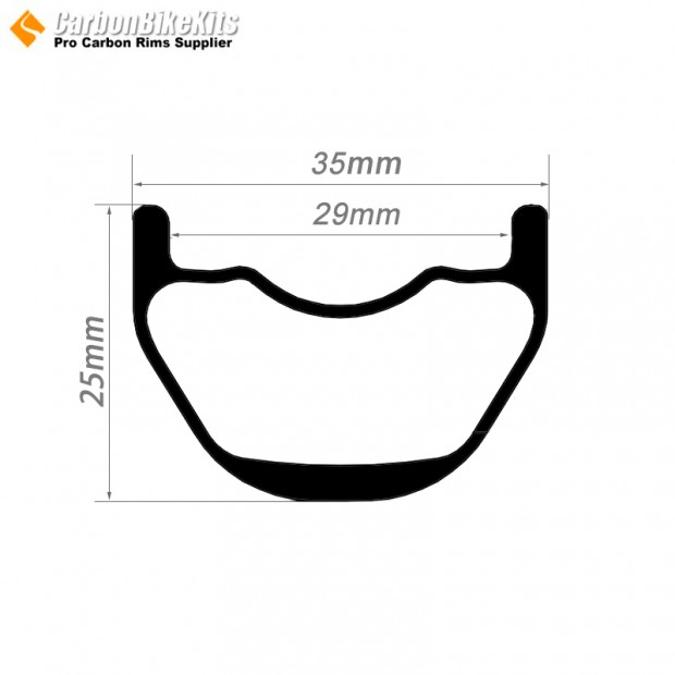 27,5 pollici / 29 pollici Carbonio 35x25mm Larghezza interna 29mm Tubeless Hookless Ruota MTB, Ruota per E-Bike 27,5 pollici / 29 pollici Carbonio 35x25mm Larghezza interna 29mm Tubeless Hookless Ruota MTB, Ruota per E-Bike